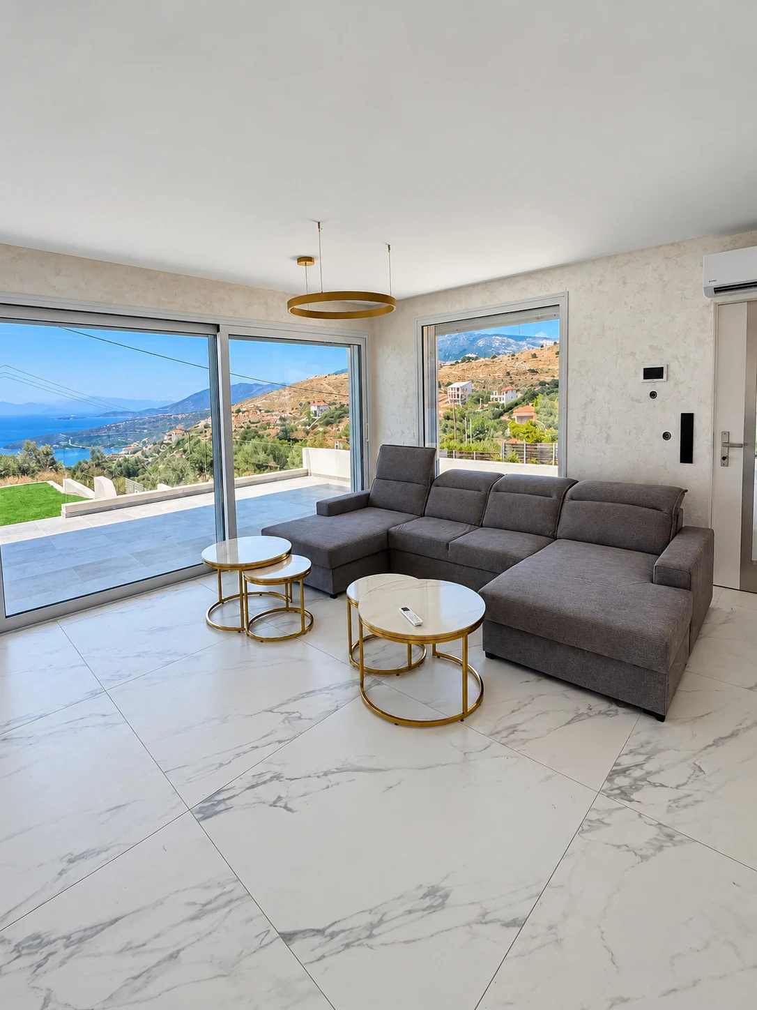 Wohnzimmer · Sitzbereich mit Meerblick